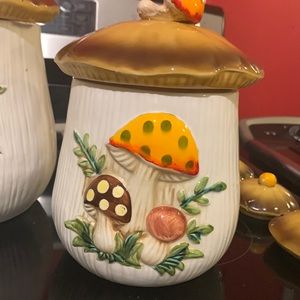 Medium Mushroom Canister Vintage